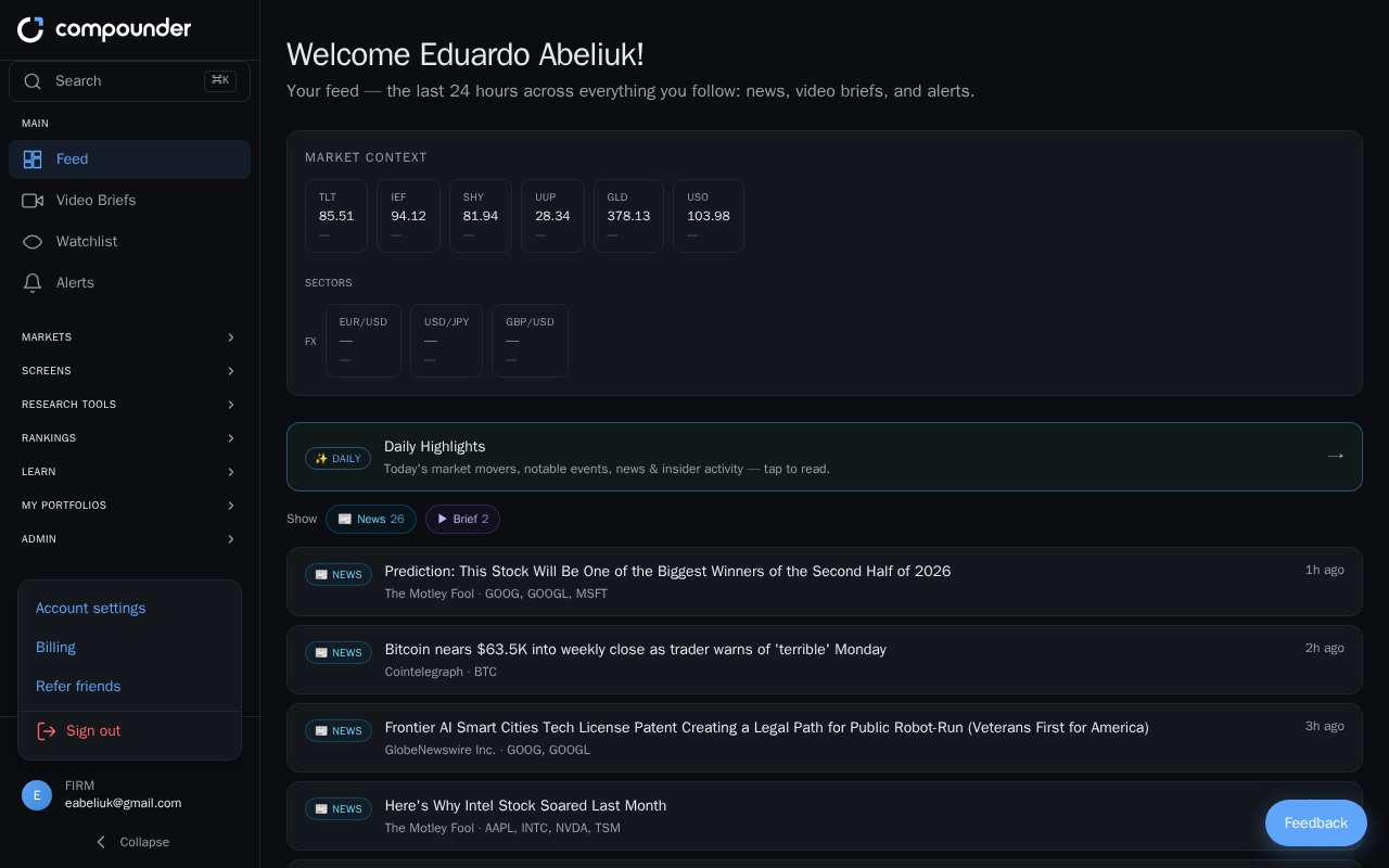 Daily and Weekly Market Insights Newsletters